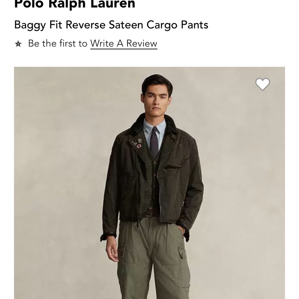 Polo Ralph Lauren Baggy Fit Reverse Sateen Cargo Surplus Pants Men’s Size 36x34 - Picture 3 of 7